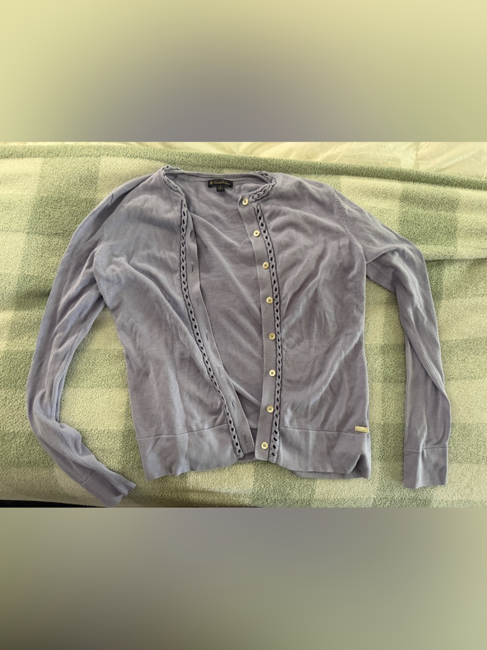 Brooks Brothers Lavender Button-Up Cardigan